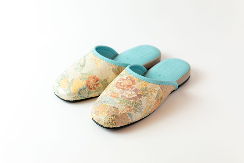 Nishijin Textile Slippers Blue_1