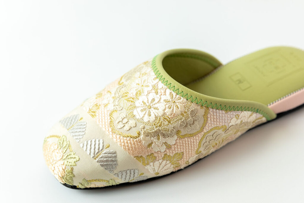 Nishijin Textile Slippers Green_2