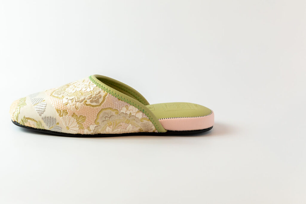 Nishijin Textile Slippers Green_3