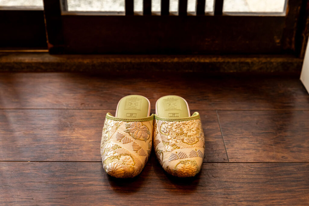 Nishijin Textile Slippers Green_5